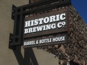 HISTORIC Barrel and Bottle Flag Sign